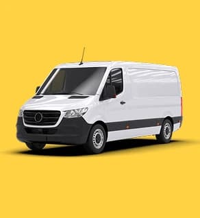 Plain white van with no markings — unbranded vehicle red flag