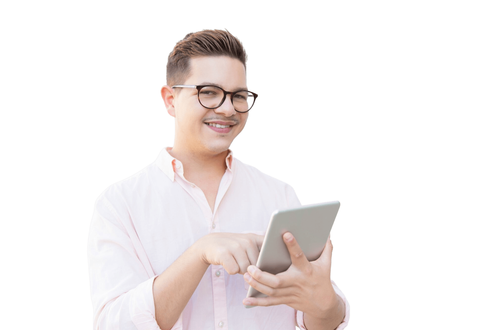 Person using tablet with delivery tracking map