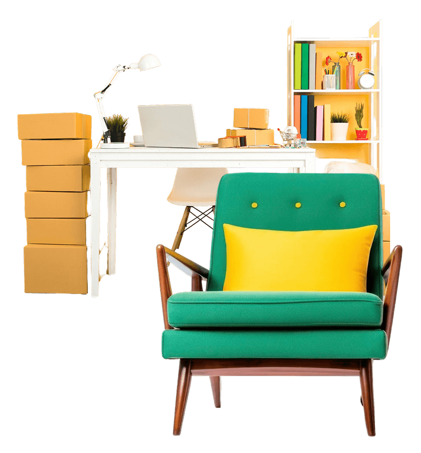 Giant Van crew assembling an IKEA office desk during a furniture courier service.