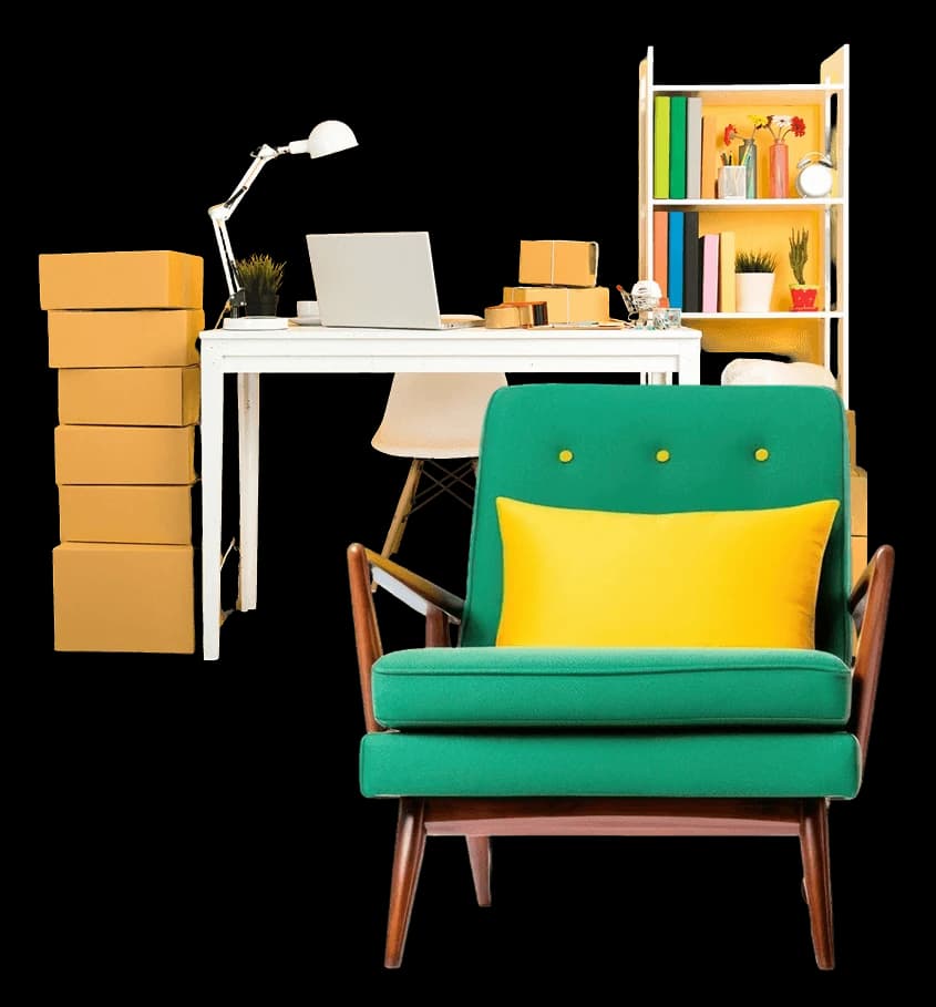 Giant Van crew assembling an IKEA office desk during a furniture courier service.