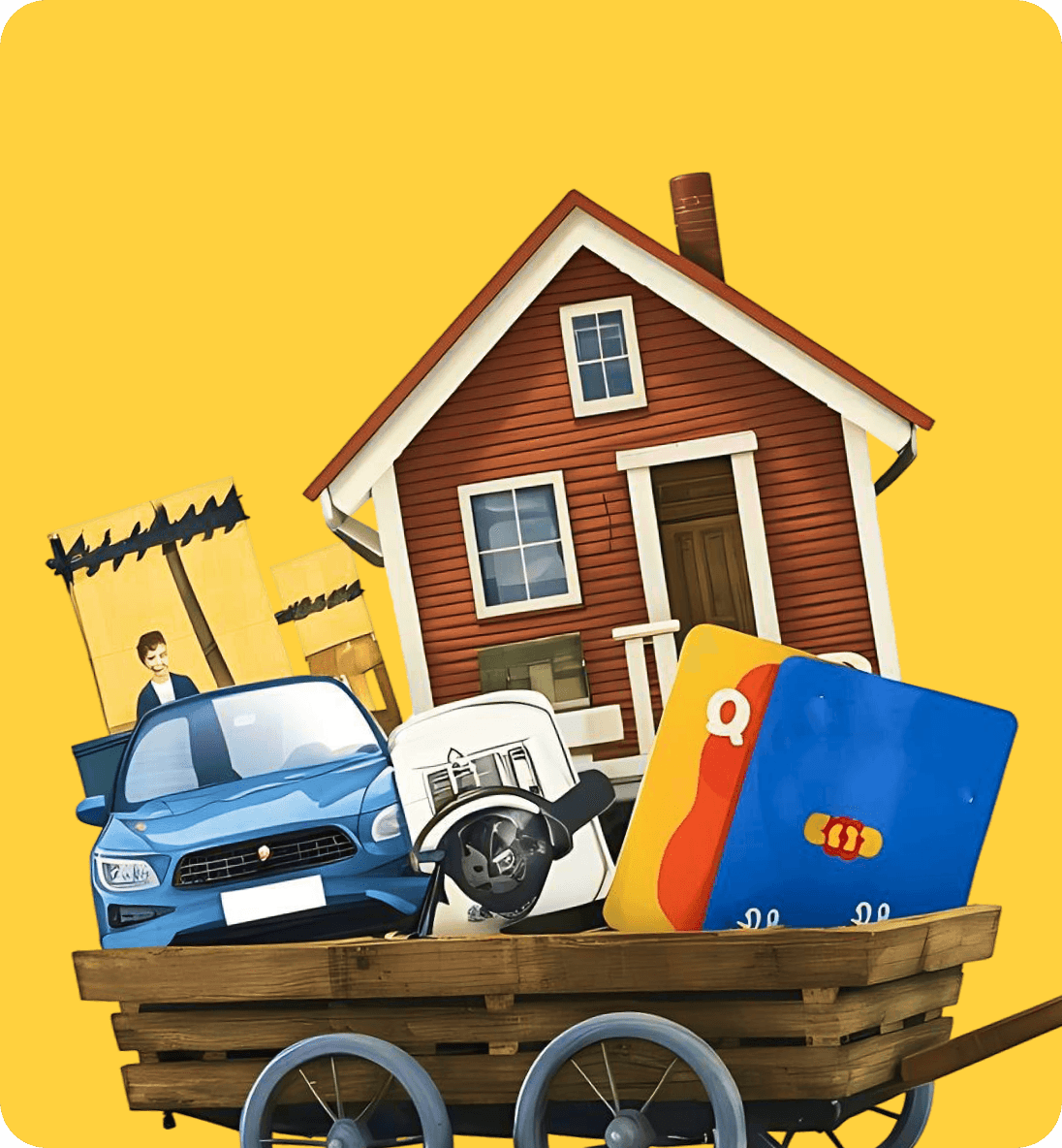 Giant Van truck illustration representing the 4-step studio flat removal process.