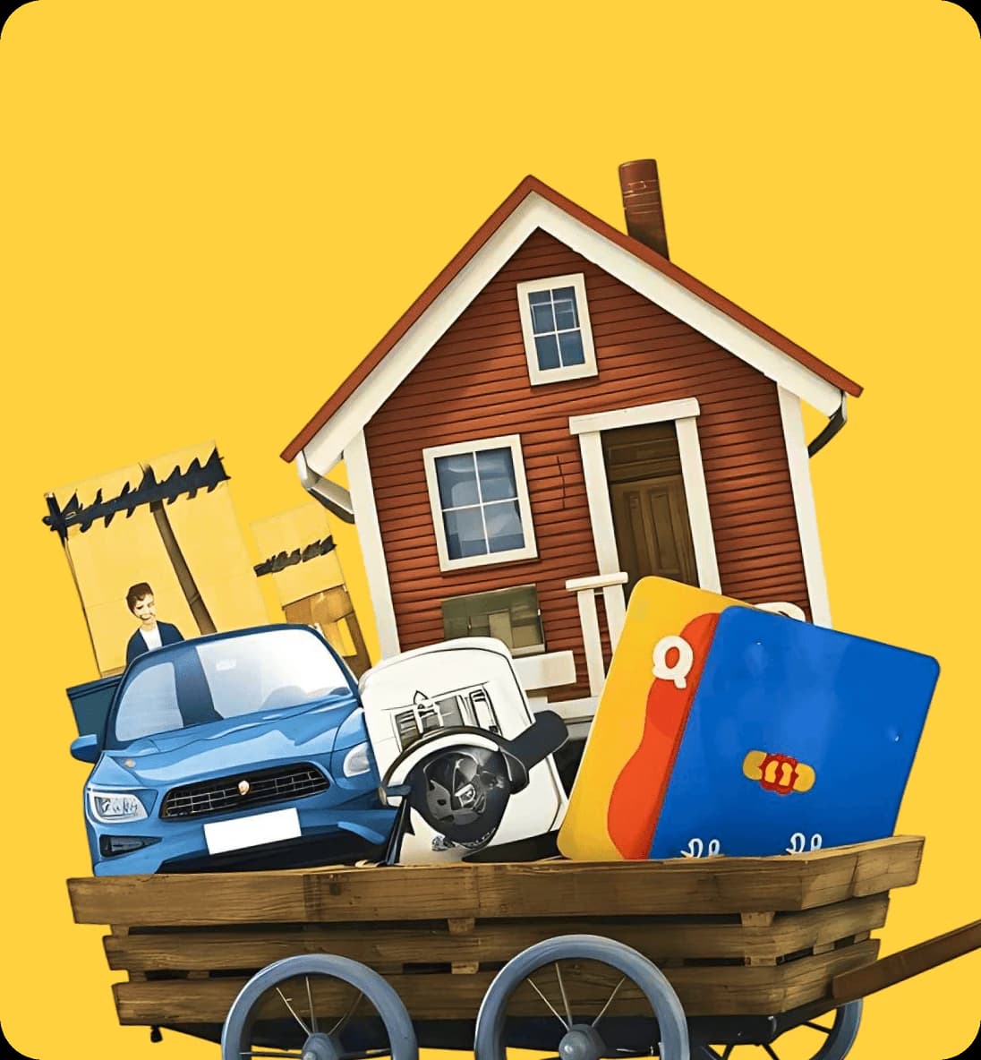 Giant Van truck illustration representing the 4-step studio flat removal process.