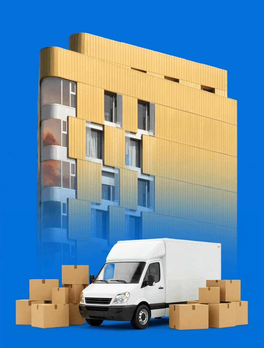 Mover loading a small Giant Van transit for a studio flat removal.