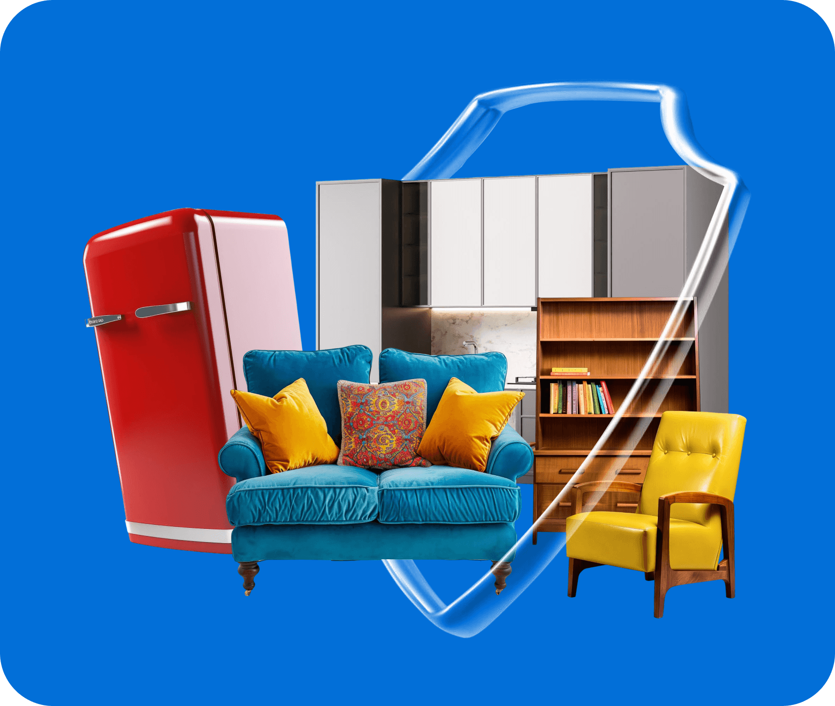 Furniture protected by insurance shield