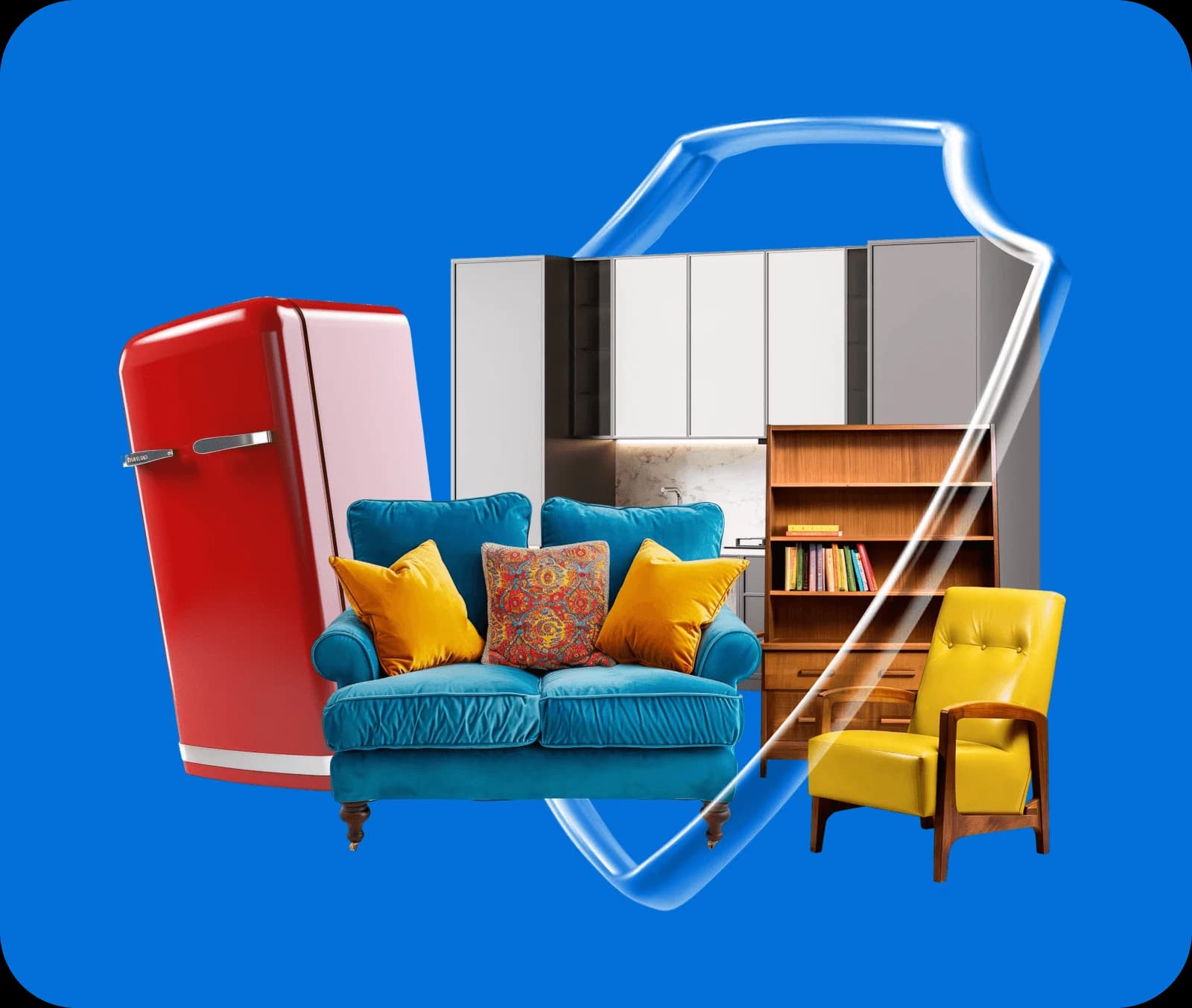 Furniture protected by insurance shield