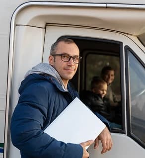 Professional Giant Van driver in the cab of a removal van — vetted and reviewed crew.