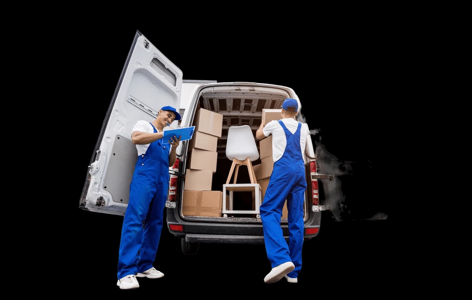 Man and van — a driver loading boxes into a Giant Van.