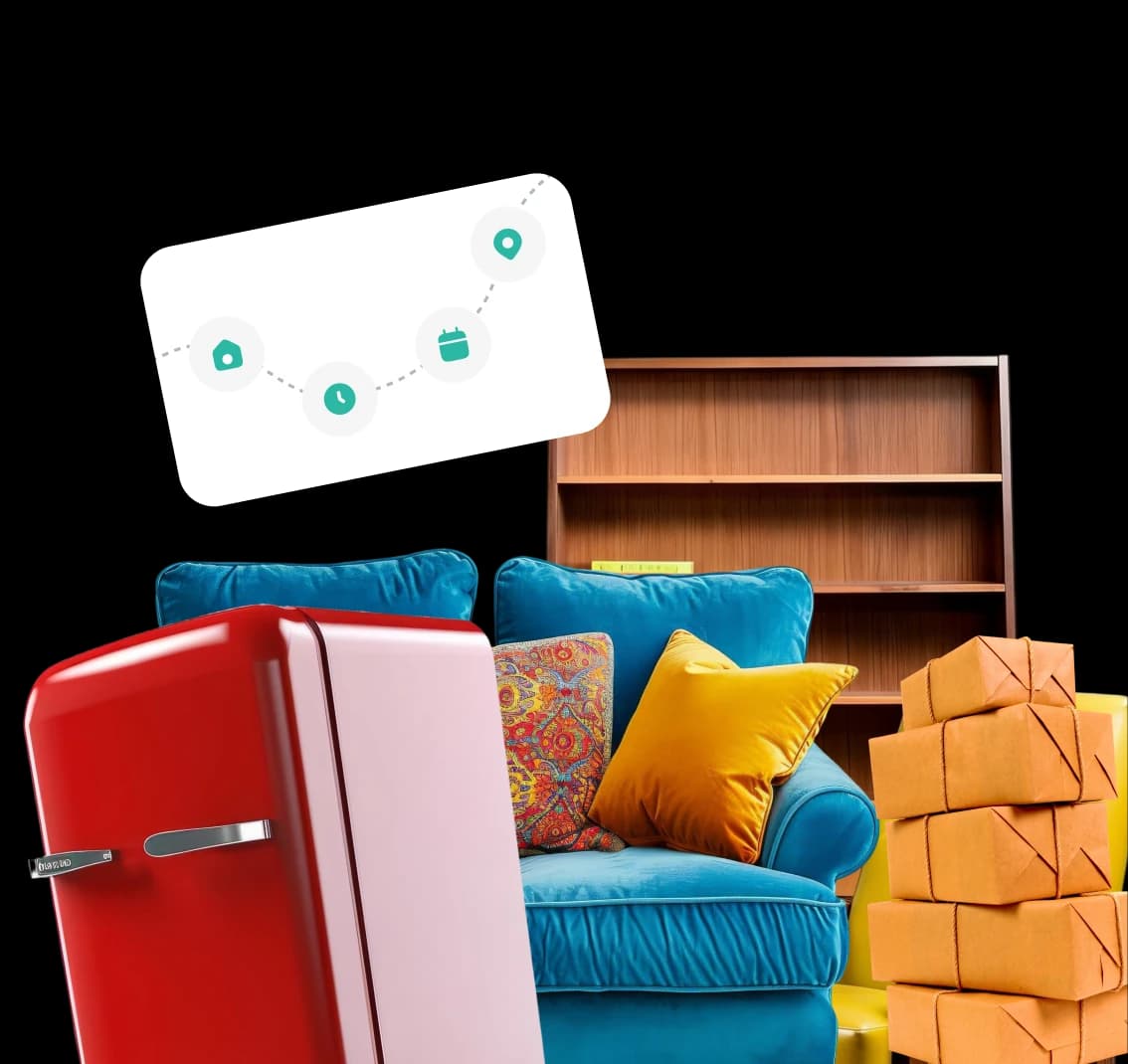 Furniture and moving collage