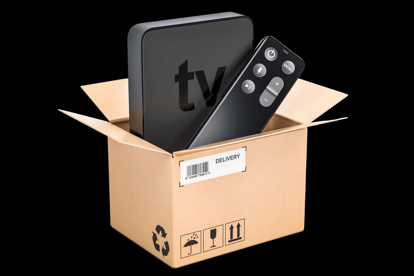 TV packed in a box