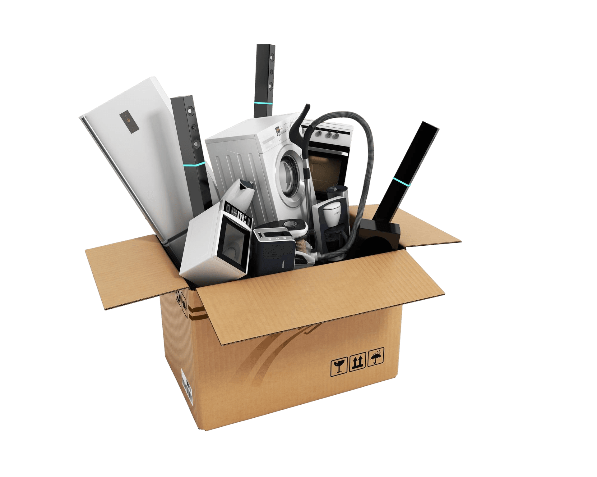 IT equipment in moving box