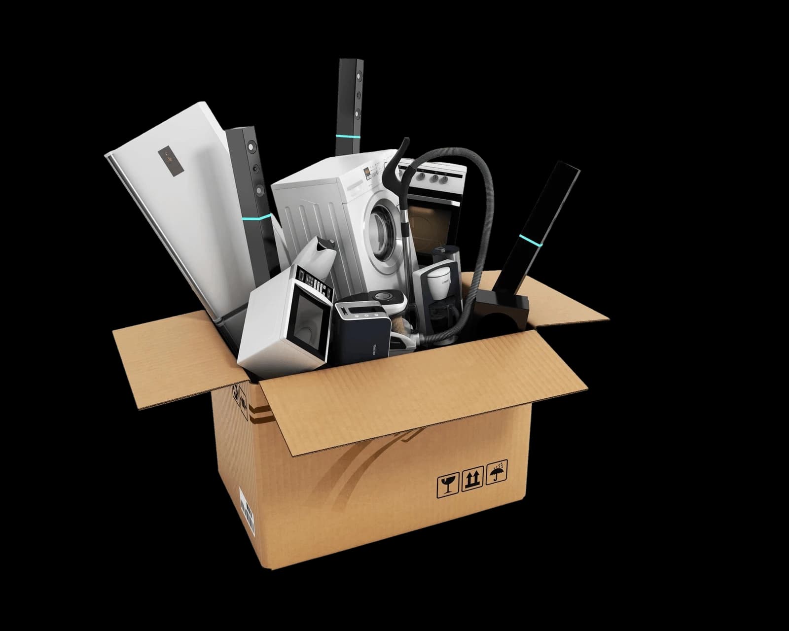 IT equipment in moving box