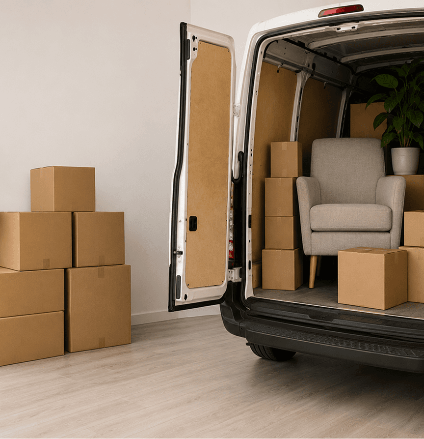 Professional remover assessing furniture that requires specialist handling