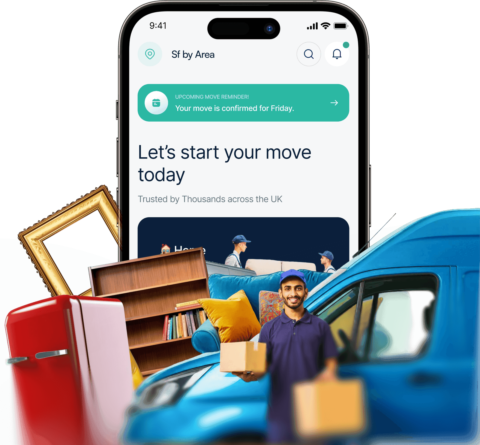 Giant Van app home screen showing instant quote interface