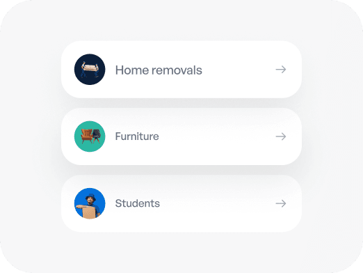 App screen — categories selector with item list
