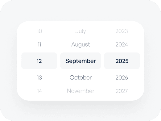 App screen — calendar date picker
