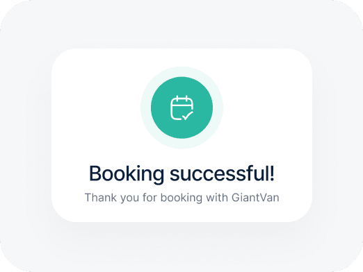 App screen — booking confirmation