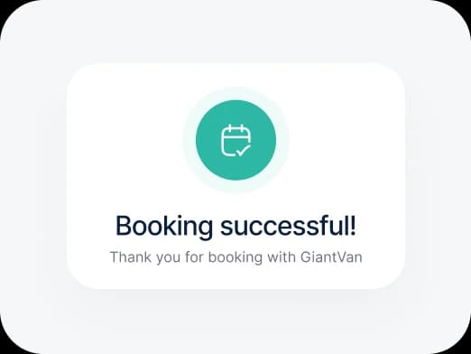 App screen — booking confirmation