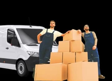 Giant Van man-and-van driver loading a small move