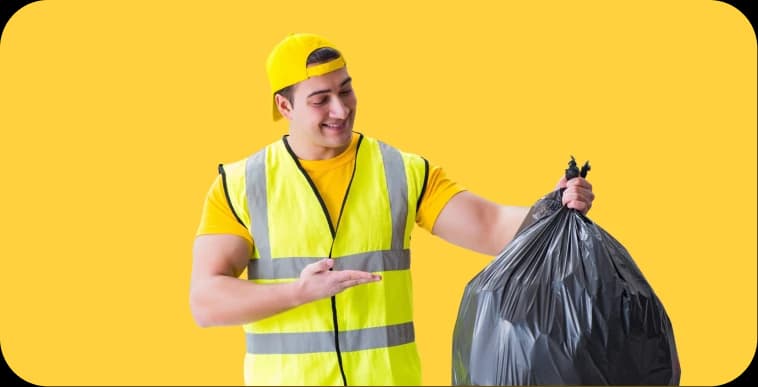 Environment Agency-registered waste carrier collecting items