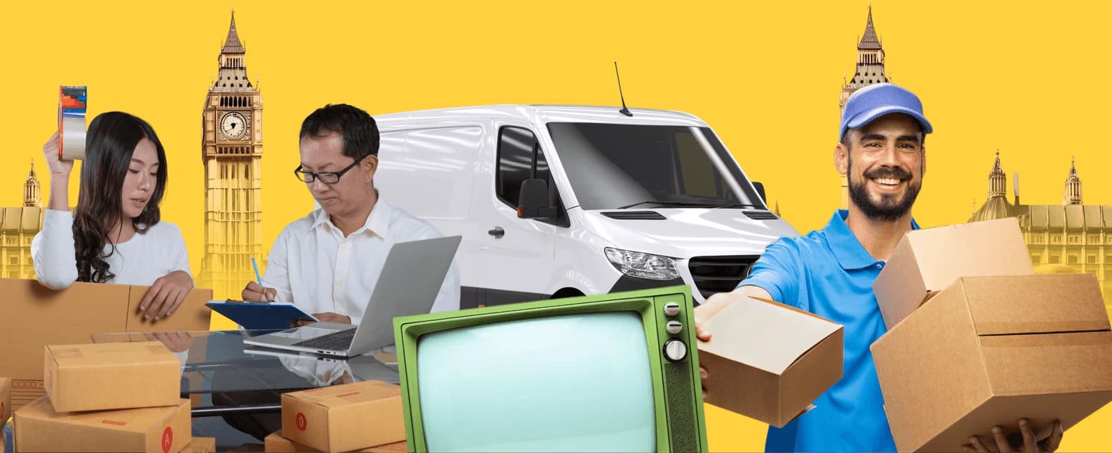 Giant Van trade and dealer account -- business delivery crew loading a van