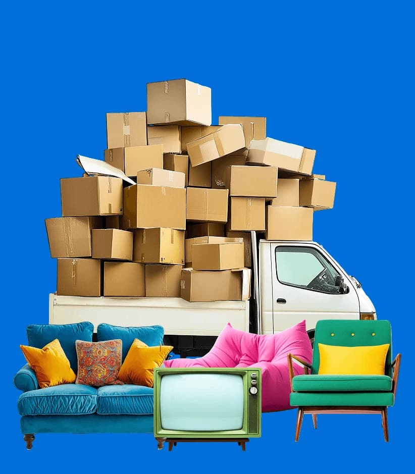 Giant Van crew loading sofa and weekend moving boxes