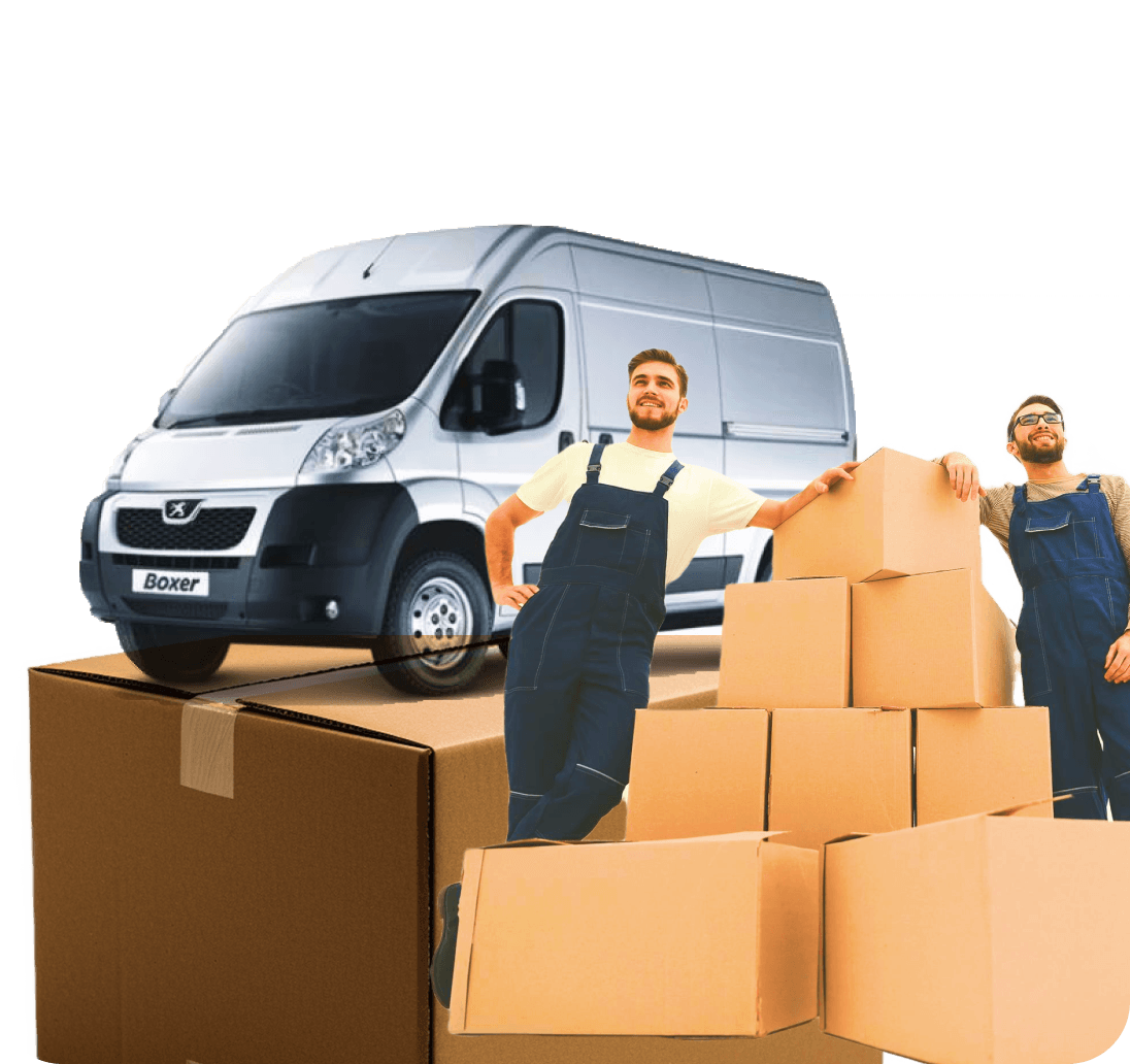 Giant Van hourly man and van service — driver loading boxes and furniture into a van