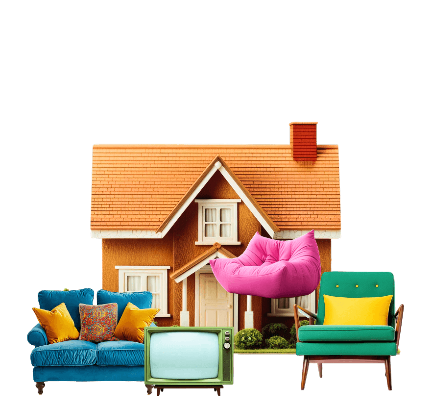Giant Van crew moving a 3 bed home — sofa loading, Luton van, and professional house movers in action.