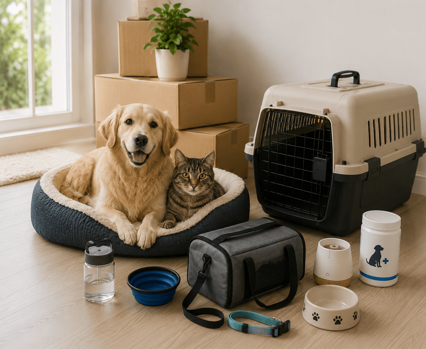 Pet-moving products — diffusers, carriers and supplements