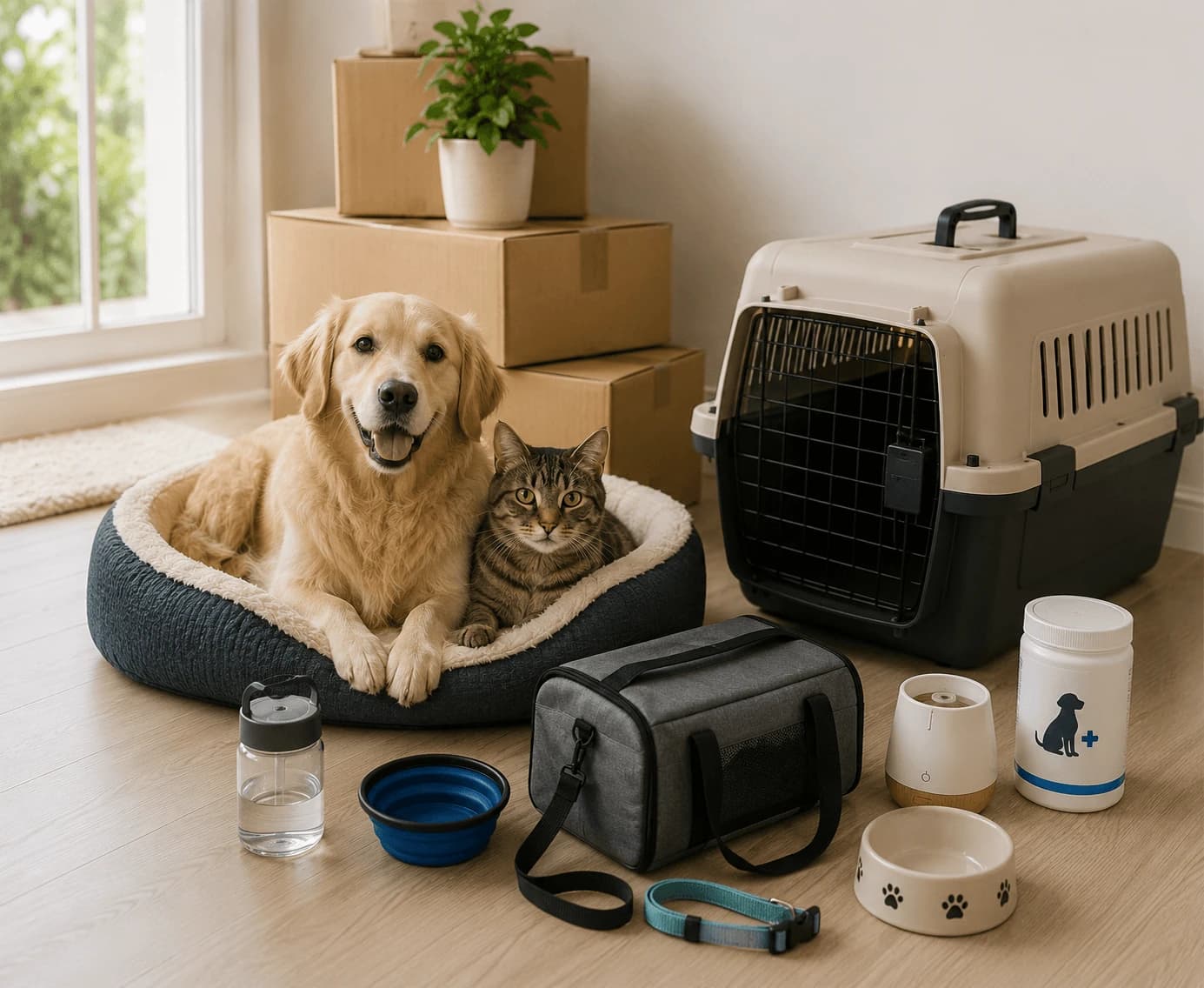 Pet-moving products — diffusers, carriers and supplements