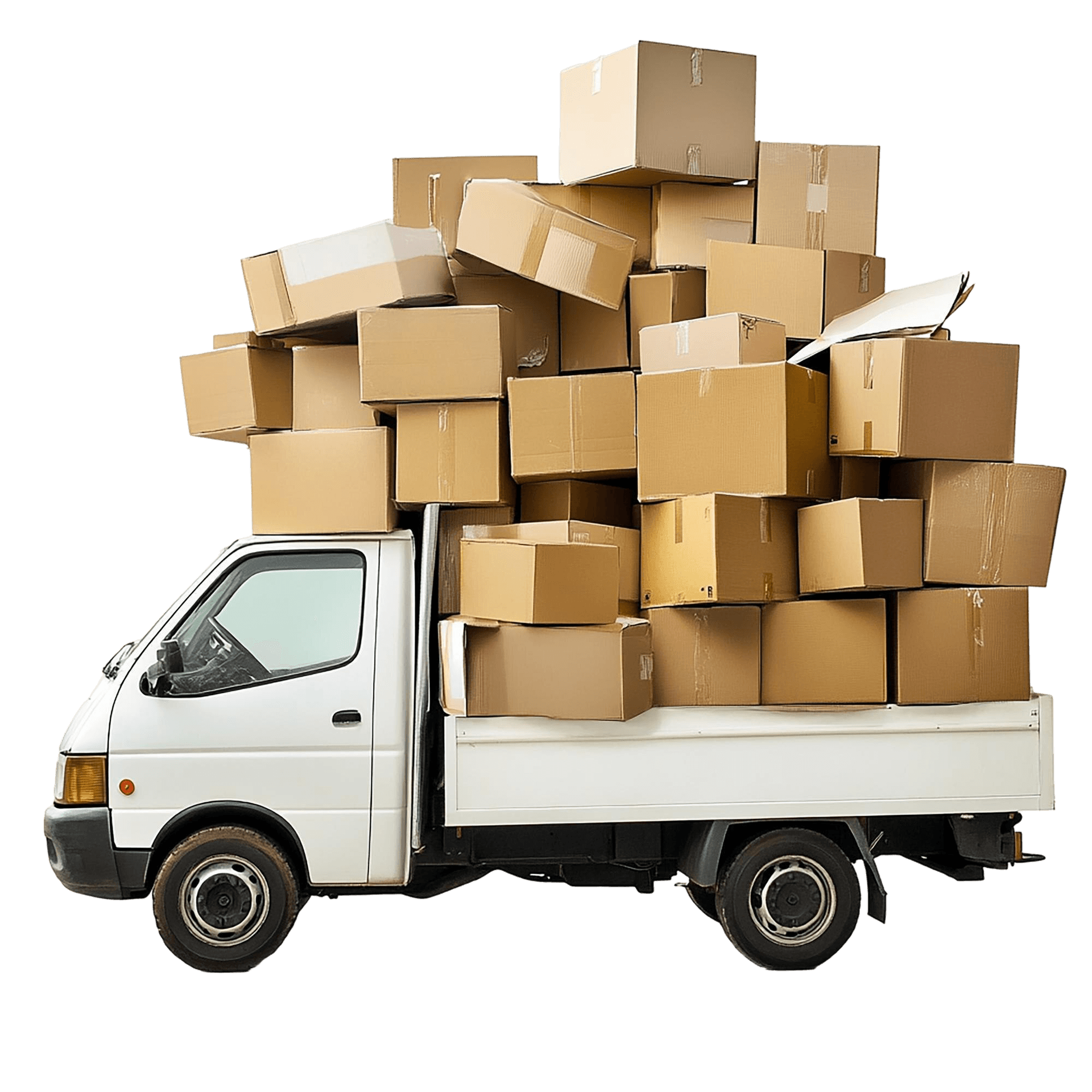 Delivery van loaded with boxes