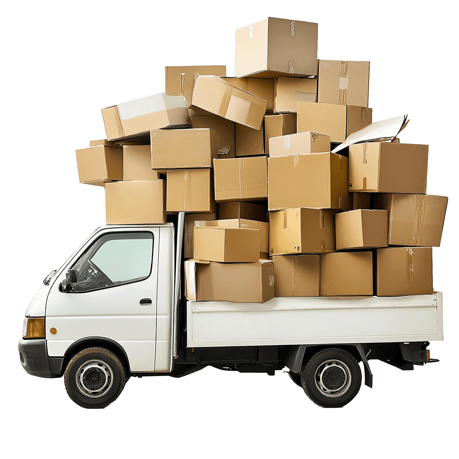 Delivery van loaded with boxes