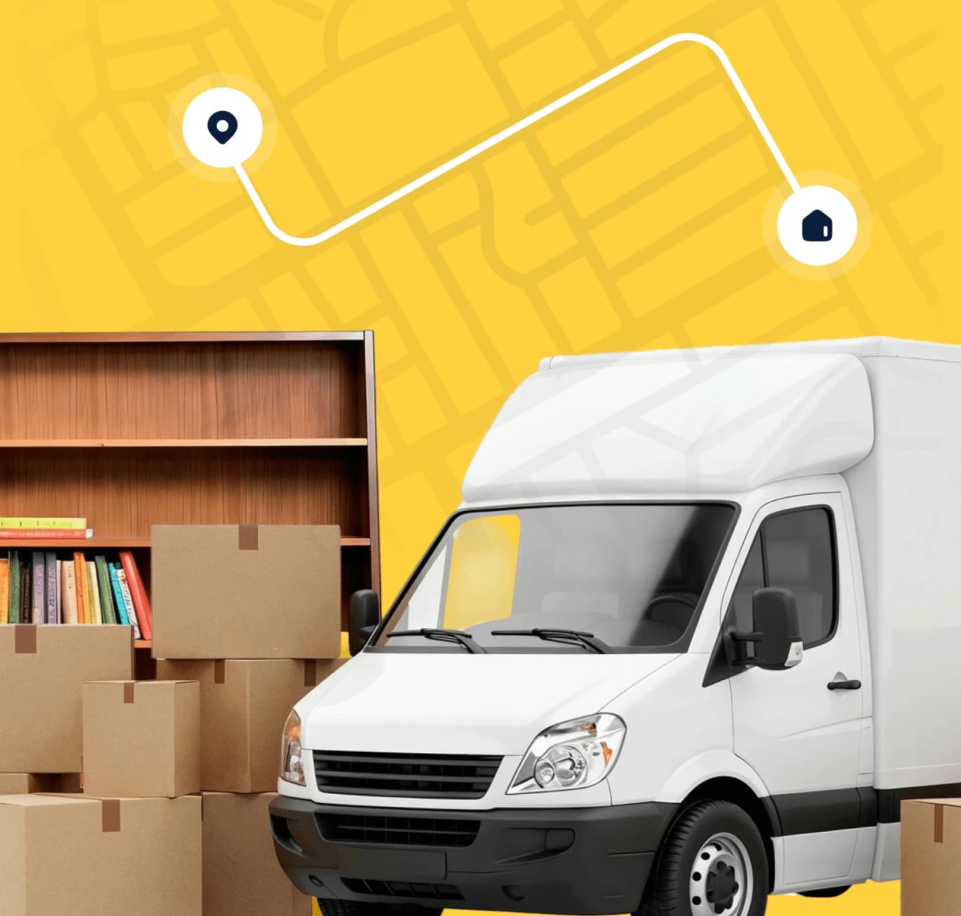 Van size guide — a row of Giant Van vehicles in different sizes.